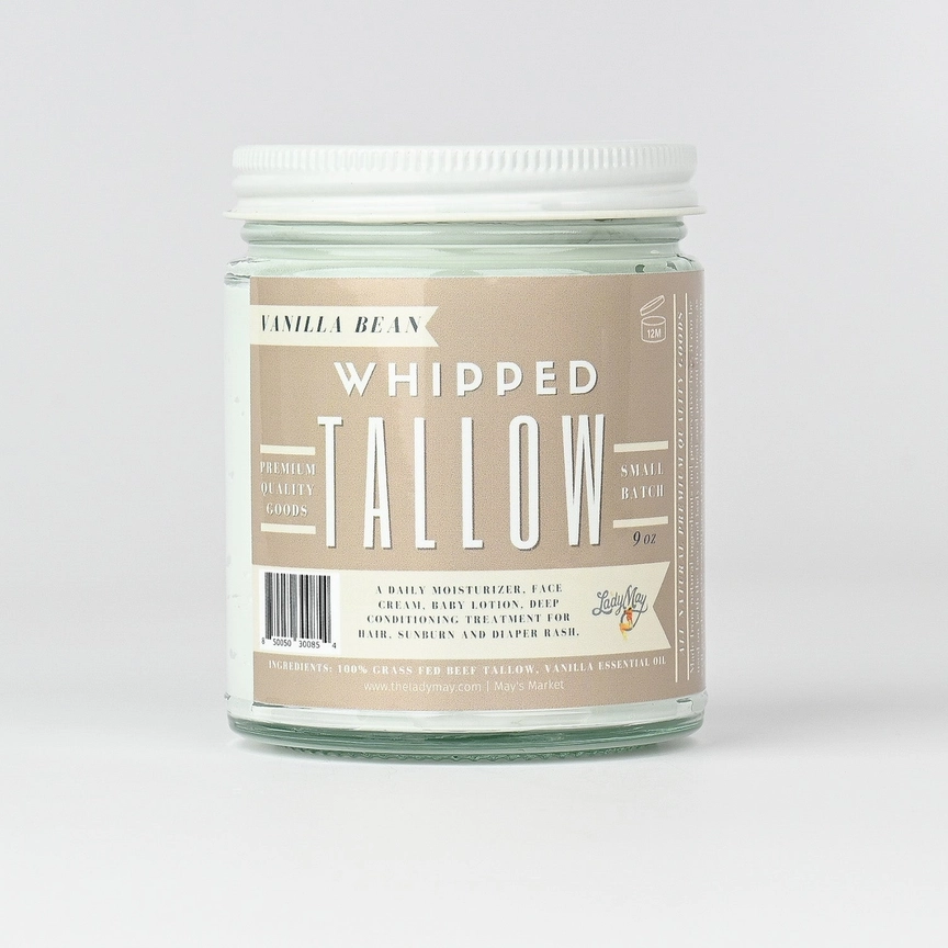 9oz All Natural Vanilla Whipped Tallow